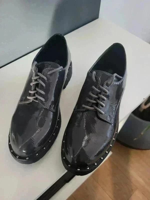 Patinated grey Derby shoes – photo 4